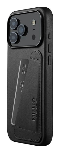 Mujjo Wallet Leather Case - etui skórzane do iPhone 17 Pro Max kompatybilne z MagSafe (black)