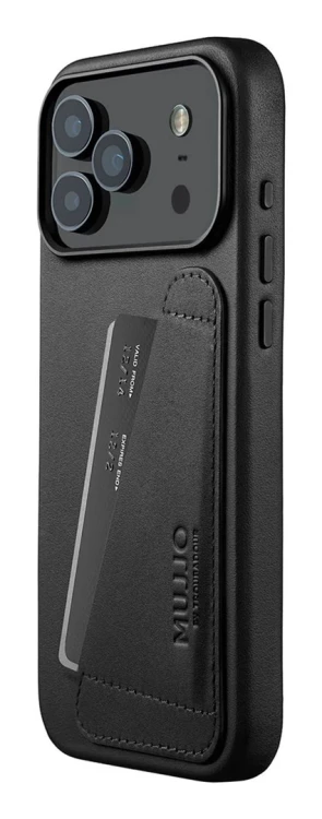 Mujjo Wallet Leather Case - etui skórzane do iPhone 17 Pro Max kompatybilne z MagSafe (black)