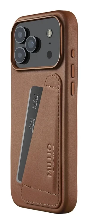 Mujjo Wallet Leather Case - etui skórzane do iPhone 17 Pro Max kompatybilne z MagSafe (tan)