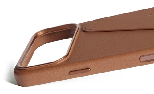 Mujjo Wallet Leather Case - etui skórzane do iPhone 17 Pro Max kompatybilne z MagSafe (tan)