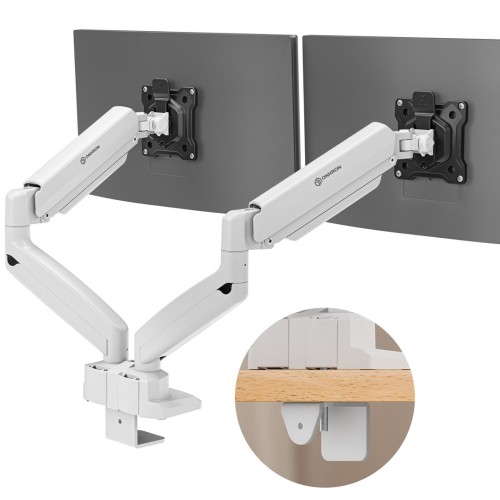 ONKRON G160 Uchwyt biurkowy do dwóch monitorów 13" - 32" czarno-biały