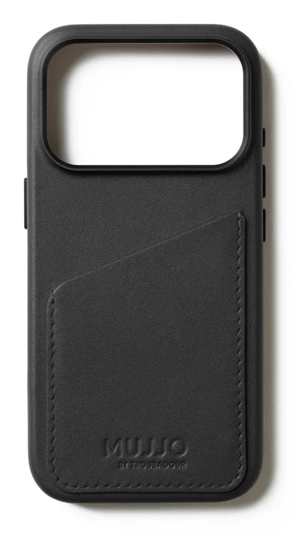 Mujjo Wallet Leather Case - etui skórzane do iPhone 17 Pro kompatybilne z MagSafe (black)