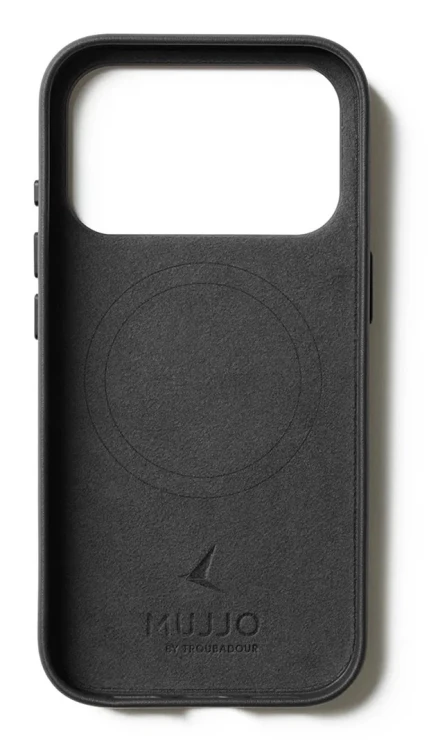 Mujjo Wallet Leather Case - etui skórzane do iPhone 17 Pro kompatybilne z MagSafe (black)