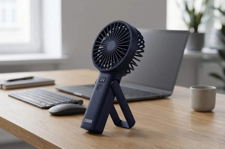 Wentylator ręczno-biurkowy akumulatorowy USB NOVEEN F120