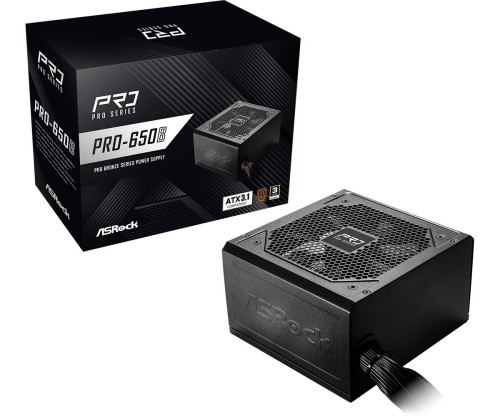 Asrock PRO-650B moduł zasilaczy 650 W 24-pin ATX ATX Czarny