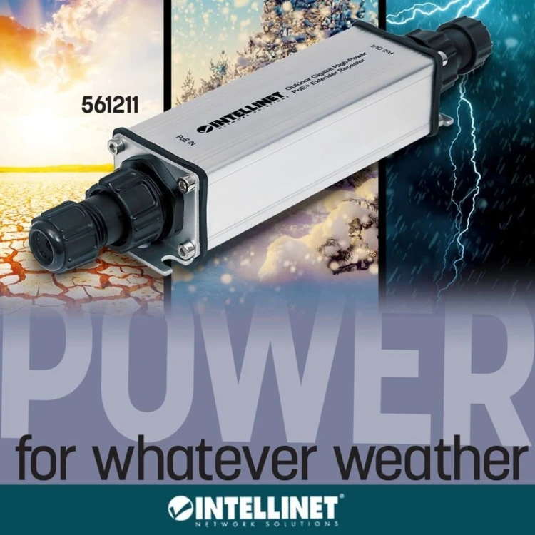 INTELLINET GIGABITOWY EXTENDER SYGNAŁU POE/POE+ 1-