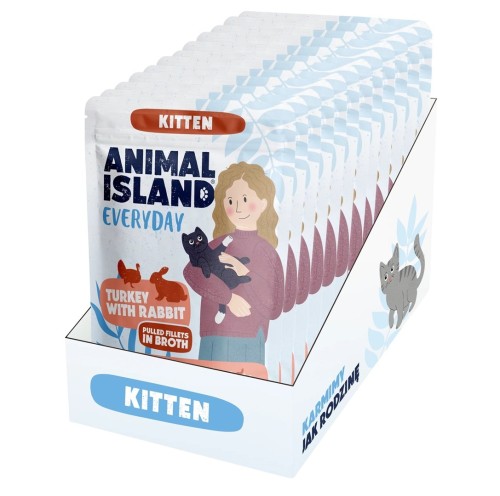 ANIMAL ISLAND Kitten indyk z królikiem 12x85g