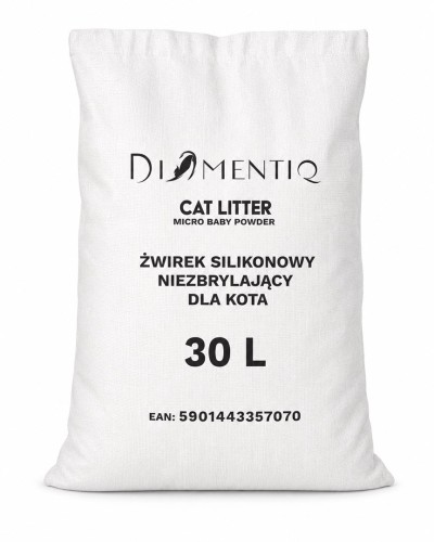 DIAMENTIQ żwirek baby powder silikonowy, niezbrylający dla kota 30l