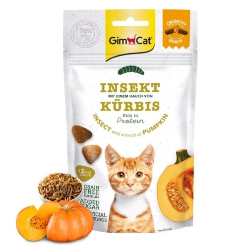 GimCat Crunchy Snacks Insect with pumpkin 50g
