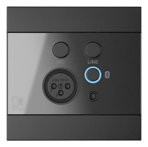 Panel ścienny AUDAC WP225/B, XLR mic + 3,5 mm jack + BT, czarny