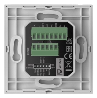 Panel ścienny AUDAC WP225/W, XLR mic + 3,5 mm jack + BT, biały