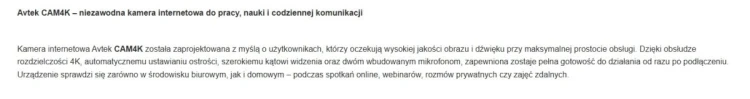 Kamera internetowa Avtek CAM4K