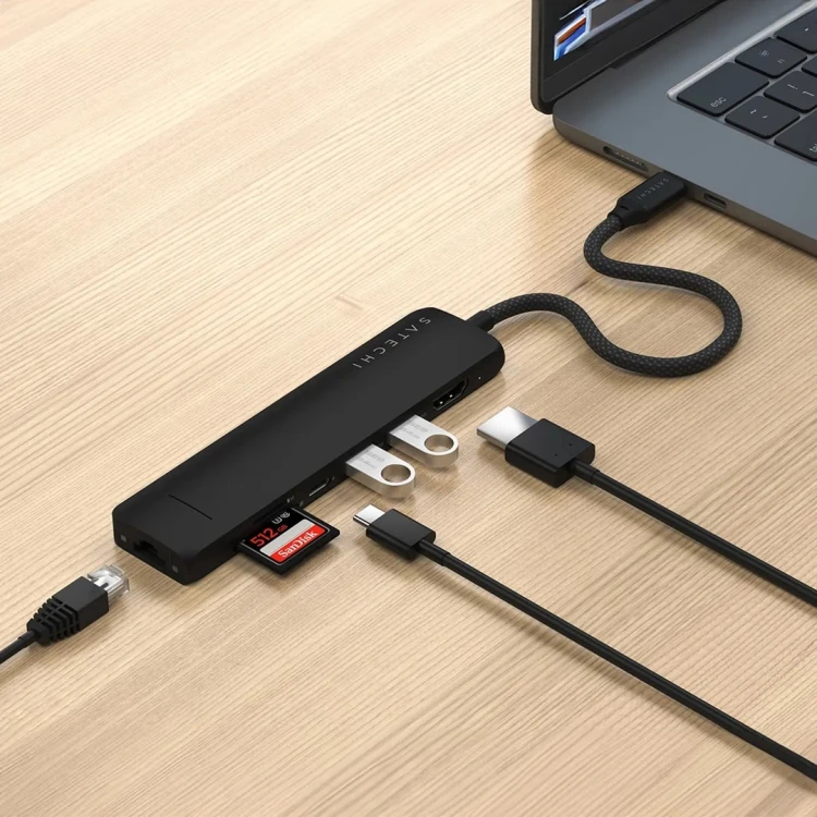 Satechi ST-P7SK huby i koncentratory USB Type-C 10000 Mbit/s Czarny