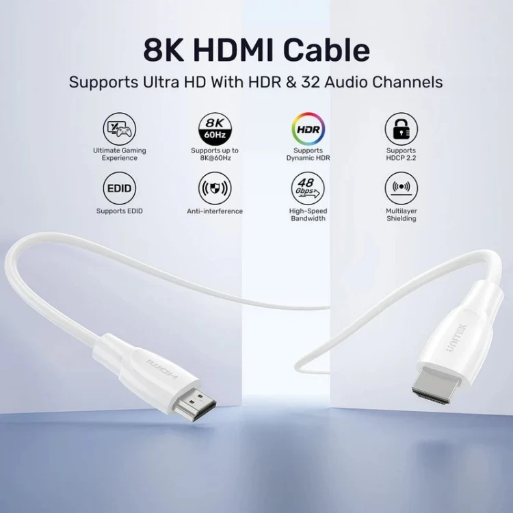 UNITEK KABEL HDMI 2.1 8K HDR BIAŁY 3M