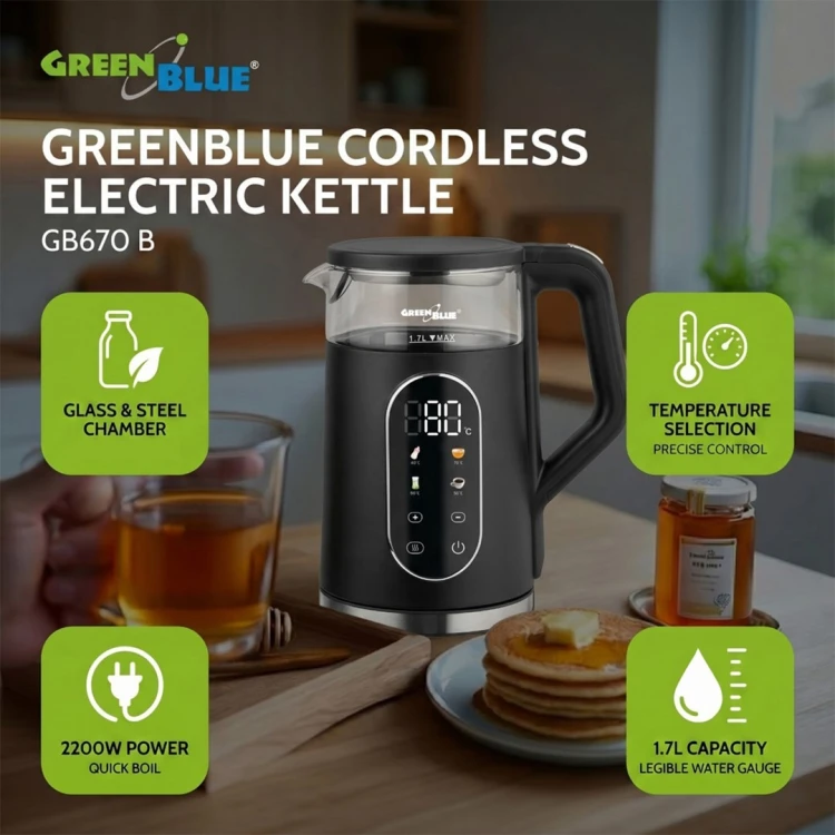 GREENBLUE CZAJNIK ELEKTRYCZNY BEZPRZEWODOWY GB670