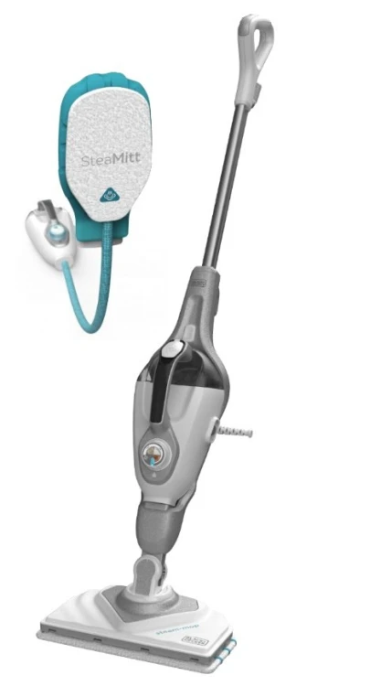 Mop parowy Black & Decker Steam-Mop + SteaMitt, pojemność 0,5 l, moc 1600 W, kolor szary