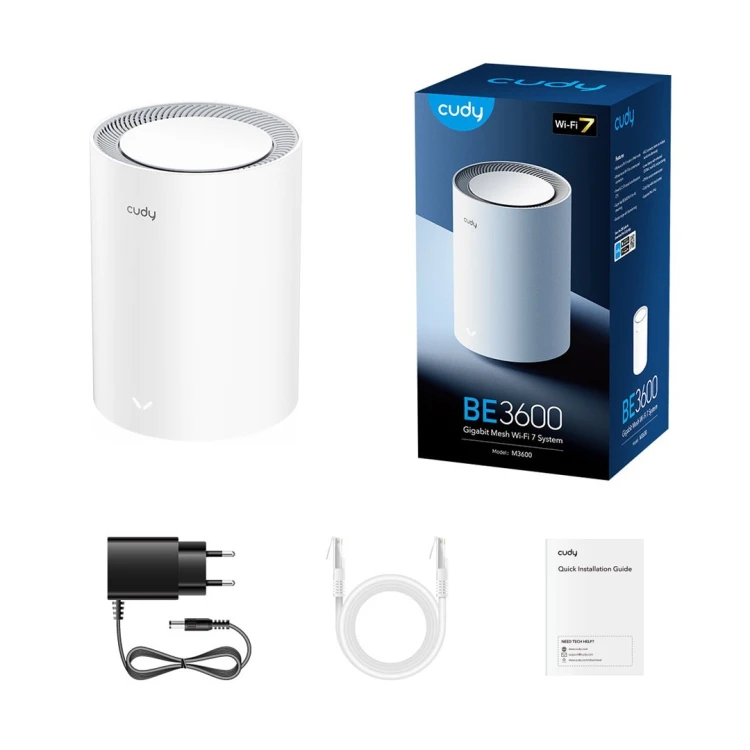 Cudy M3600 Dual-band (2.4 GHz/5 GHz) Wi-Fi 7 (802.11be) Biały 3 Wewnętrzny