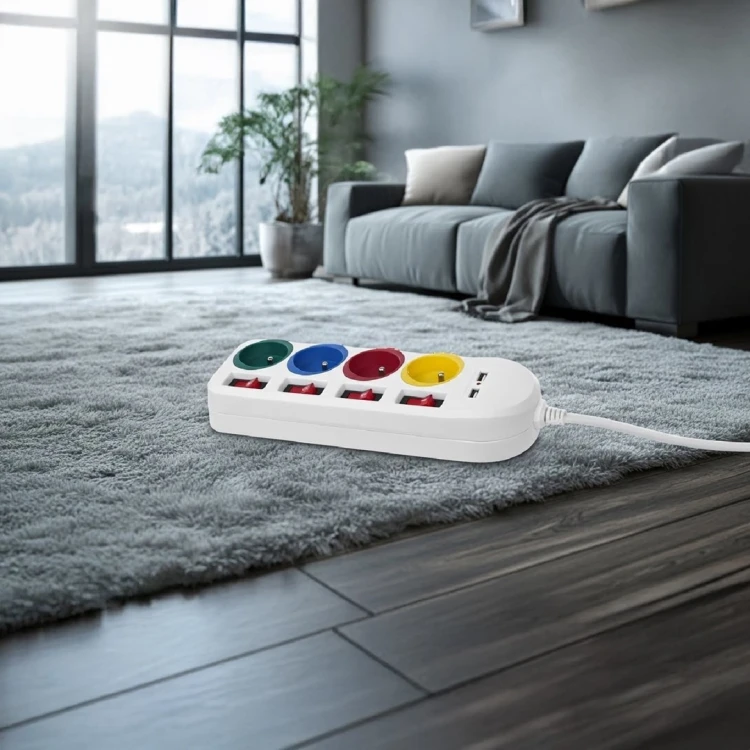 MACLEAN LISTWA ZASILAJĄCA 4 GNIAZDA 2XUSB MCE229W
