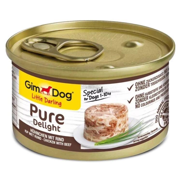 GimDog Pure Delight kurczak z wołowiną 85g