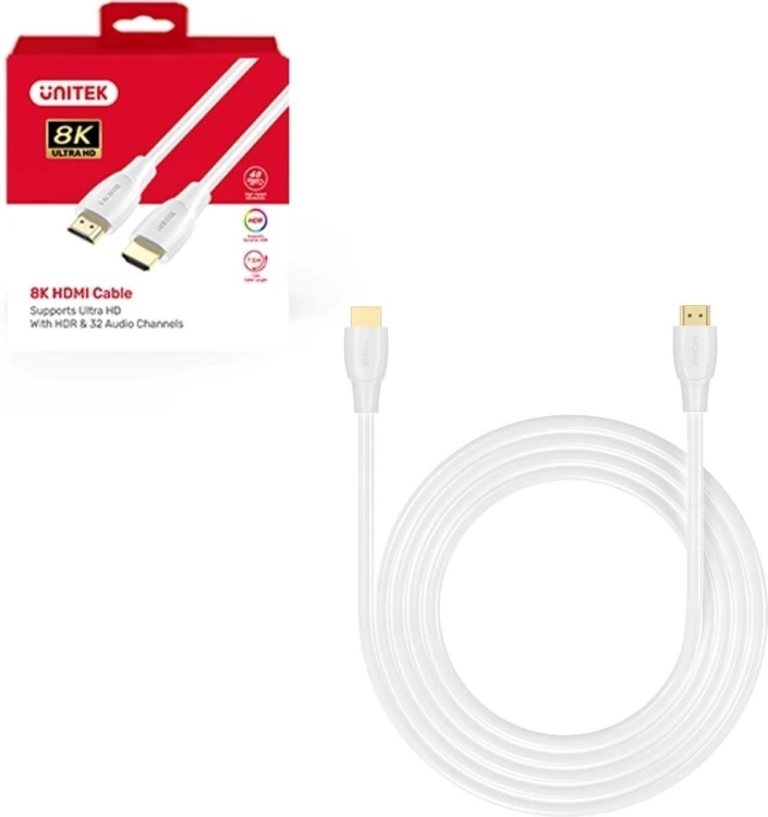 UNITEK KABEL HDMI 2.1 8K HDR BIAŁY 0,5M