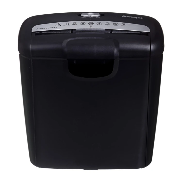 Activejet Niszczarka ASH-0601S, P-2, 10 l, pasek 6 mm, 6 kartek, czarna.