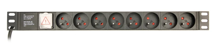 GEMBIRD LISTWA ZASILAJĄCA RACK 19" PDU EG-PDU-014-FC14 1U, 16A, 8X FRANCUSKIE GNIAZDO, WTYK C14, KABEL 3M