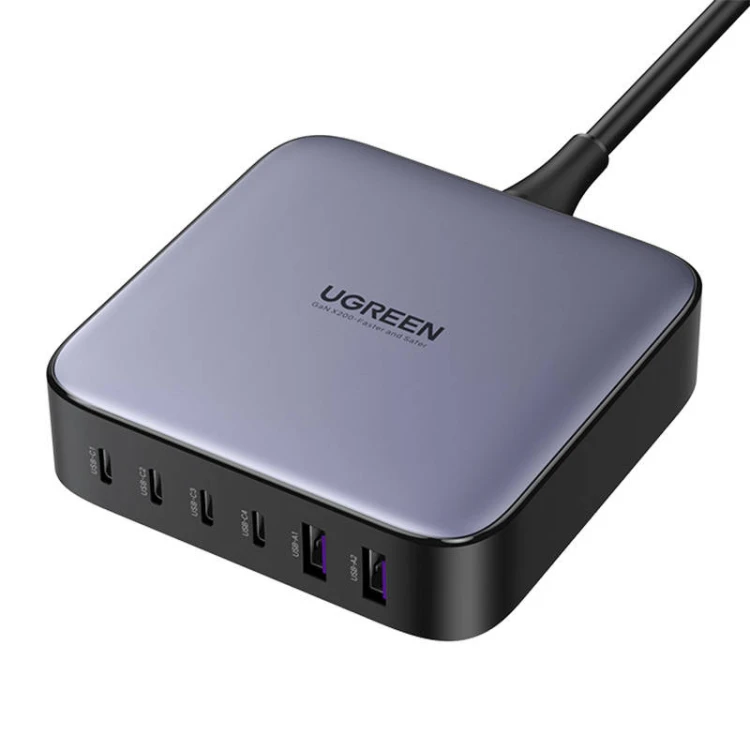 Ładowarka sieciowa UGREEN CD271 200W GaN 4xUSB-C 2xUSB-A (czarny)