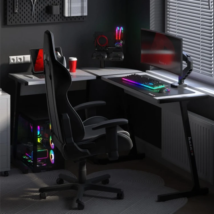 Biurko gamingowe narożne Hero 6.0 White 147 cm