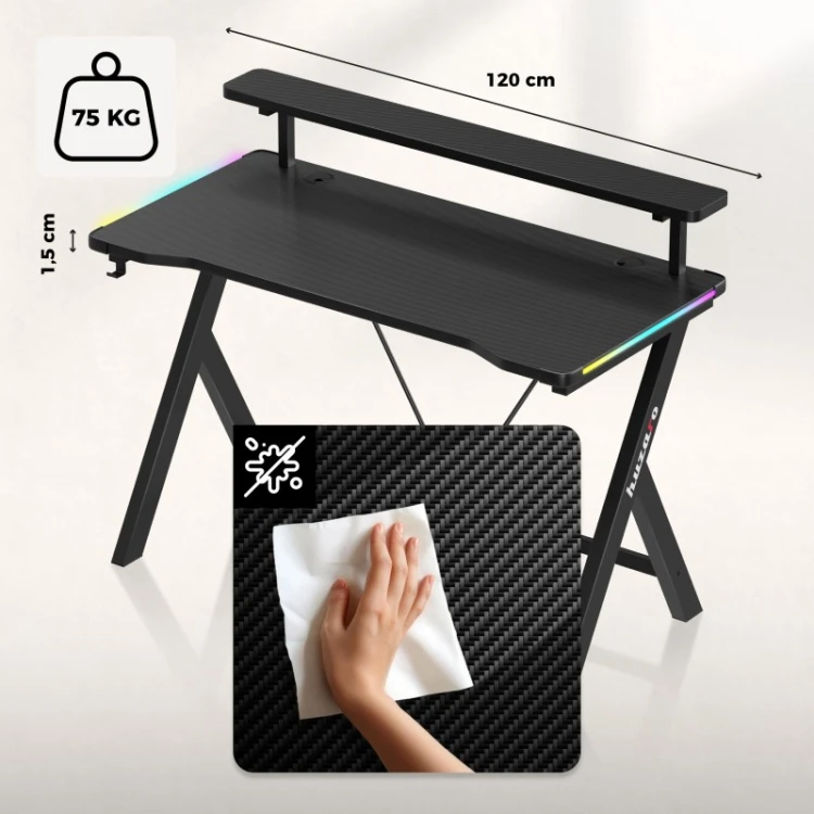 Biurko gamingowe Hero 1.9 RGB 120 cm