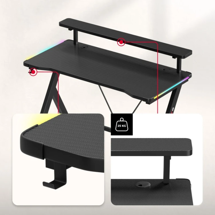 Biurko gamingowe Hero 1.9 RGB 120 cm