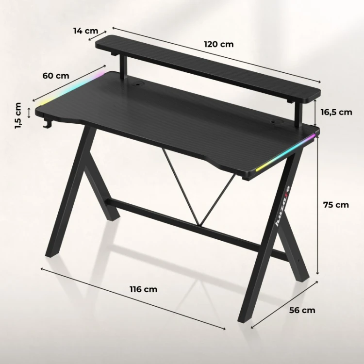 Biurko gamingowe Hero 1.9 RGB 120 cm