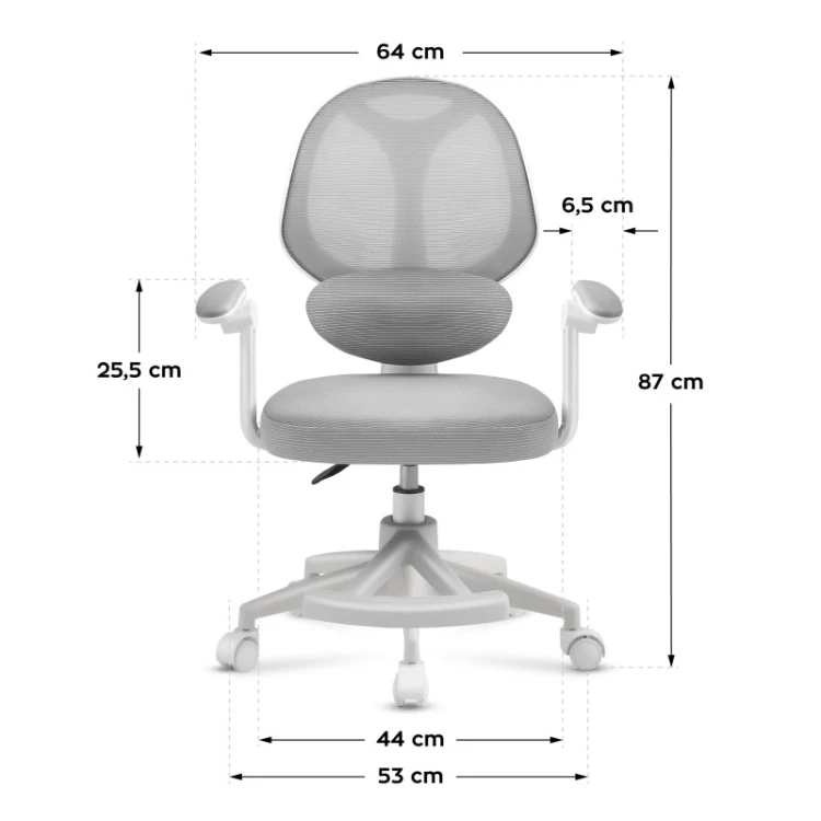 Fotel obrotowy dla dziecka Junior 4.5 Grey