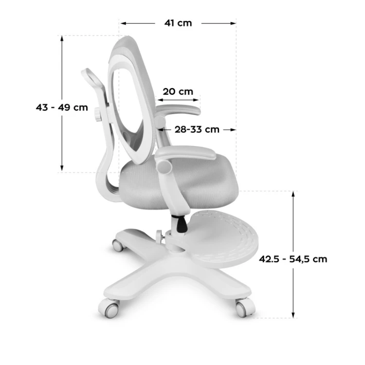 Fotel obrotowy dla dziecka Junior 4.6 Grey