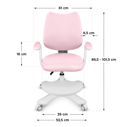 Fotel obrotowy dla dziecka Junior 4.6 Pink