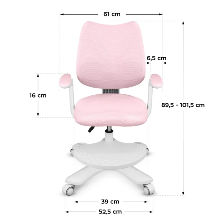 Fotel obrotowy dla dziecka Junior 4.6 Pink