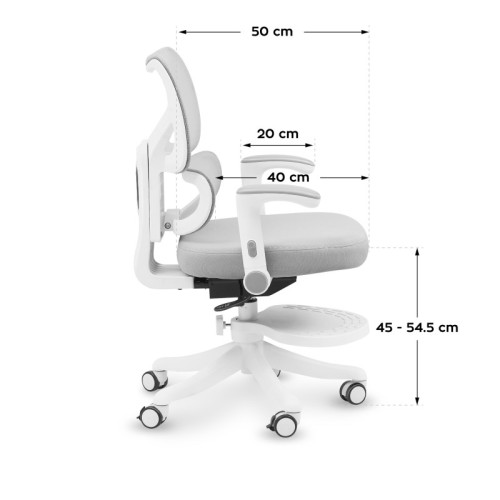 Fotel obrotowy dla dziecka Junior 5.3 Grey