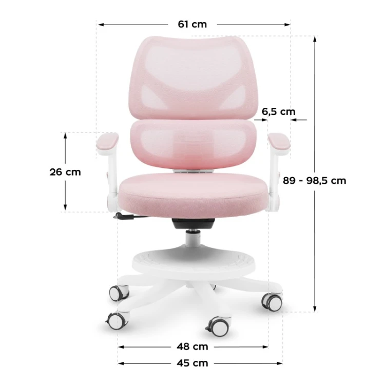 Fotel obrotowy dla dziecka Junior 5.3 Pink