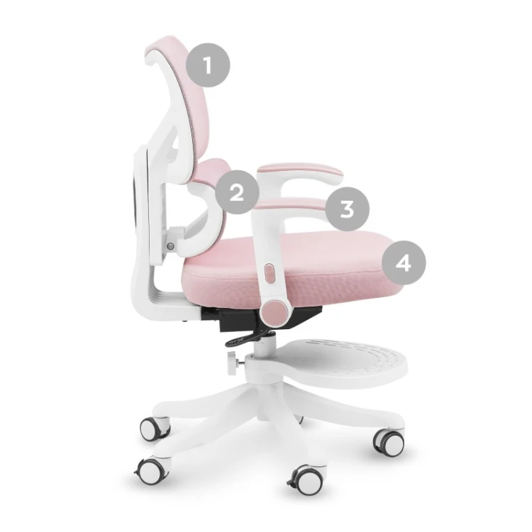 Fotel obrotowy dla dziecka Junior 5.3 Pink