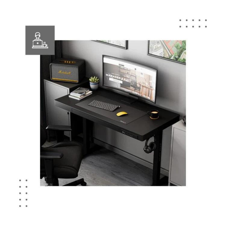 Biurko elektryczne Leader 8.2 Black 120 cm
