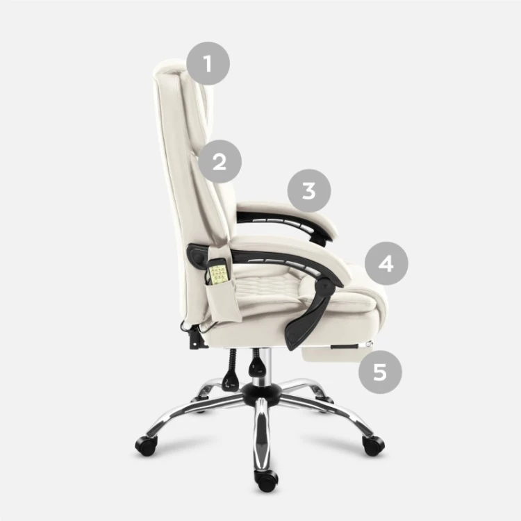 Fotel biurowy z masażem Boss 6.0 Beige