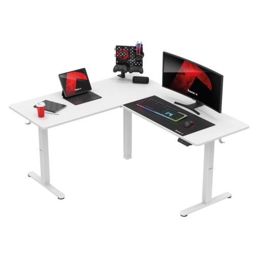 Biurko gamingowe narożne elektryczne Hero 9.5 White 160 cm