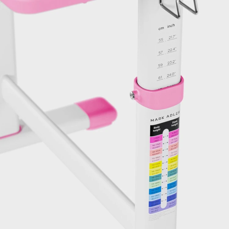 Biurko dziecięce regulowane Study 3.0 Pink 66 cm