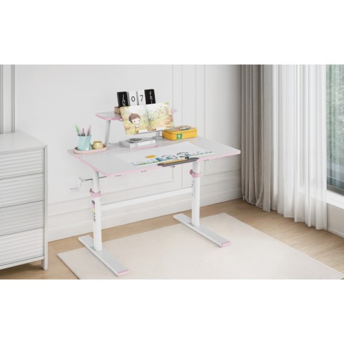Biurko dziecięce regulowane Study 3.7 Pink 90 cm