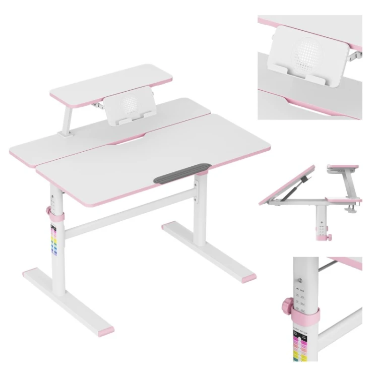Biurko dziecięce regulowane Study 3.7 Pink 90 cm