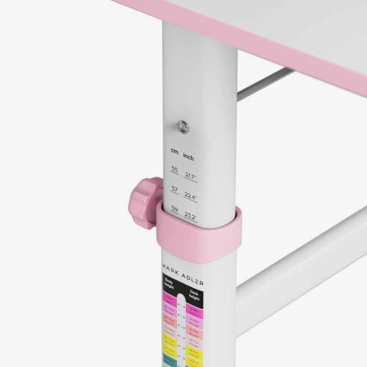 Biurko dziecięce regulowane Study 3.7 Pink 90 cm