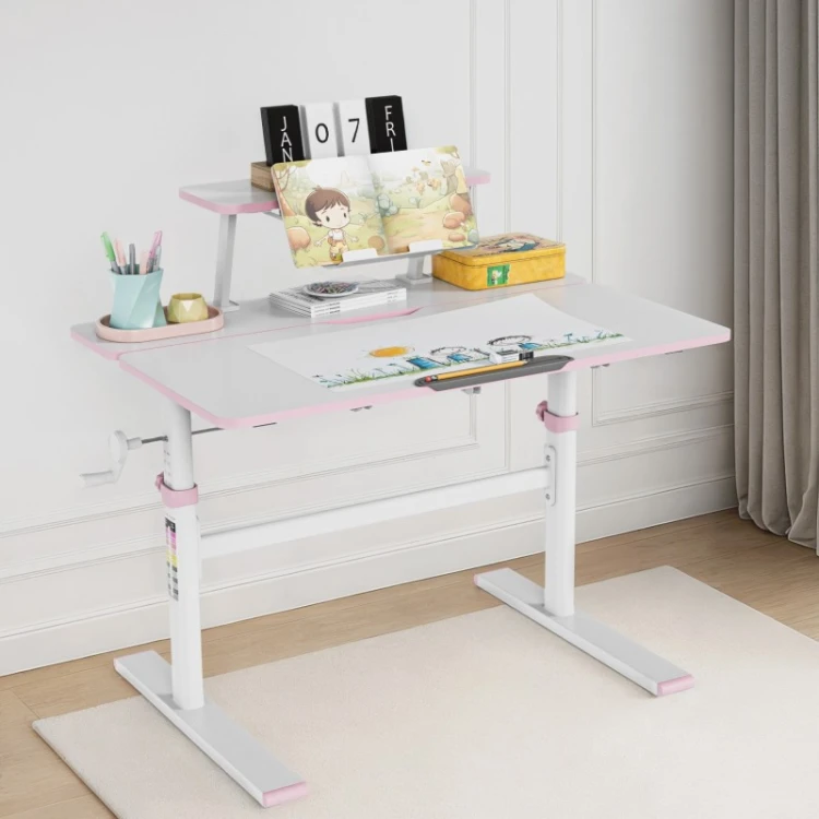 Biurko dziecięce regulowane Study 3.7 Pink 90 cm