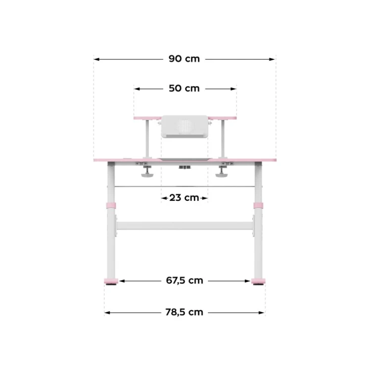 Biurko dziecięce regulowane Study 3.7 Pink 90 cm