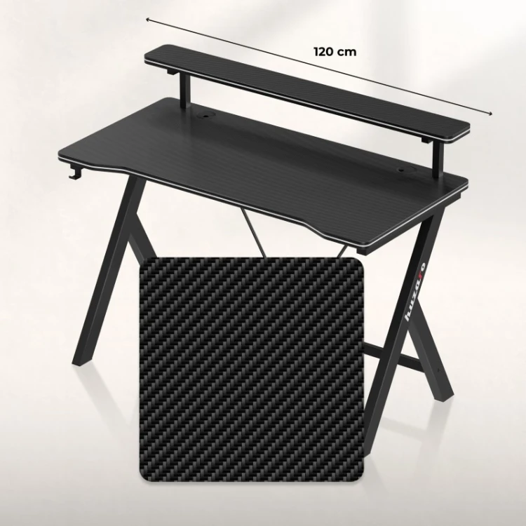 Biurko gamingowe Hero 1.9 Black 120 cm