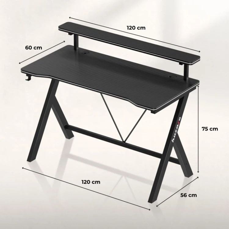 Biurko gamingowe Hero 1.9 Black 120 cm