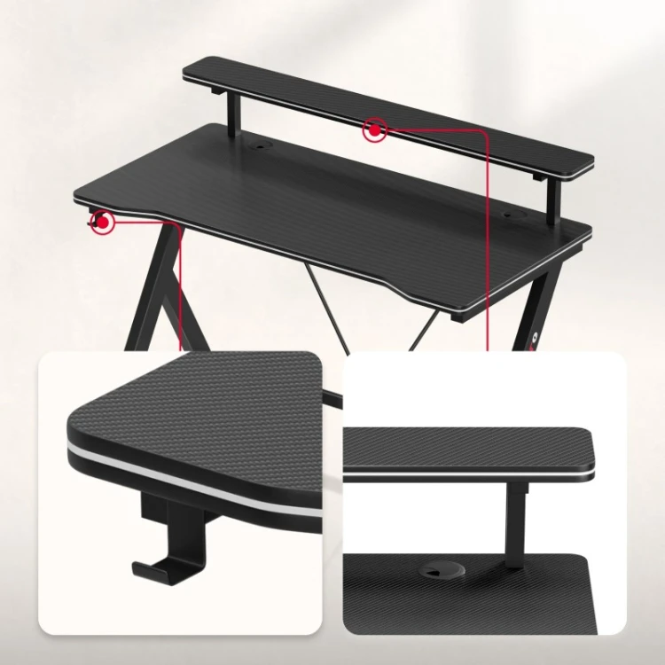 Biurko gamingowe Hero 1.9 Black 120 cm